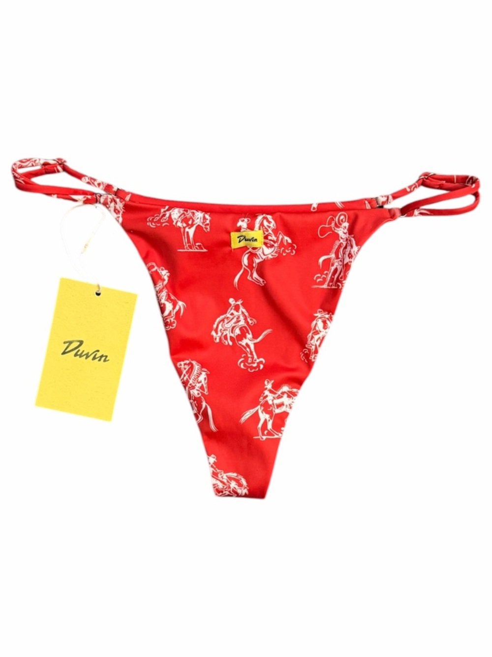 Duvin Red Cowboy Cheeky Bikini Bottom with Adjustable Sides - Picture 9 of 10